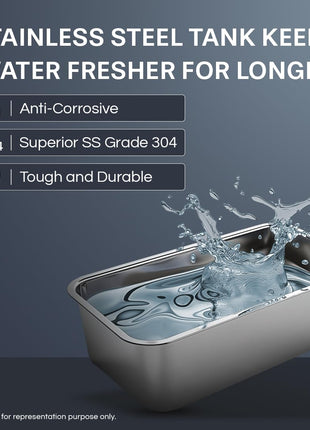 Aquaguard Ritz Stainless Steel Tank, 9-Stage RO+UV+Active Copper Tech Water Purifier | Up to 60% Water Savings | Taste Adjuster | Suitable for Tanker, Borewell & Municipal Water 