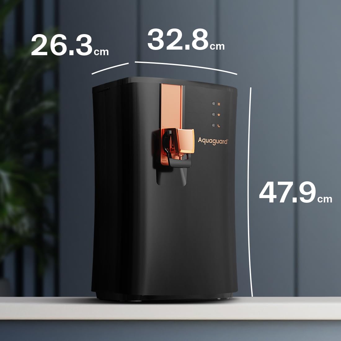 Aquaguard Ritz Stainless Steel Tank, 9-Stage RO+UV+Active Copper Tech Water Purifier | Up to 60% Water Savings | Taste Adjuster | Suitable for Tanker, Borewell & Municipal Water 