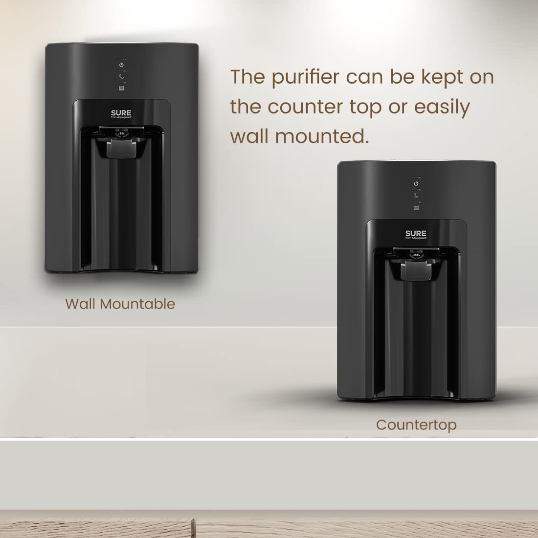 AquaguardSure Delight NXT RO+UV 6 L Storage Water Purifier, 4 Stage purifications, Suitable for Borwell,tanker, municipal water(Black), Eureka Forbes (Pack of 2) 