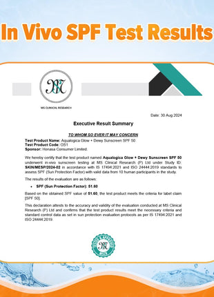 Aqualogica Glow+ Dewy Sunscreen SPF 50 PA++++ with Papaya & Vitamin C | For Dry, Sensitive, Oily & Combination Skin | UVA/B & Blue Light Protection | Fragrance-Free | For Men & Women | 50g 