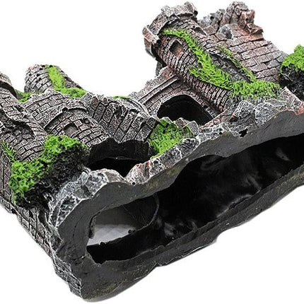 Aquarium Decoration Resin Castle - Fish Tank Supplies Accessories, Eco-Friendly Fish Tank Aquarium Ornament for Natural Looking (L-7 W-2.3 H-5) 