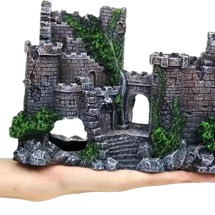 Aquarium Decoration Resin Castle - Fish Tank Supplies Accessories, Eco-Friendly Fish Tank Aquarium Ornament for Natural Looking (L-7 W-2.3 H-5) 