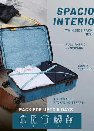 Aristocrat Airpro Cabin 55 Cm(Small) Polypropylene 360 Degree 8 Wheels Trolley Bag for Travel Hard Case Luggage, Lightweight with Combination Lock & Robust Trolley with 7 Yrs Warranty (Teal Blue) 