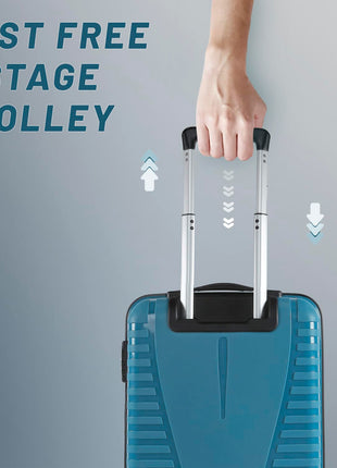 Aristocrat Airpro Cabin 55 Cm(Small) Polypropylene 360 Degree 8 Wheels Trolley Bag for Travel Hard Case Luggage, Lightweight with Combination Lock & Robust Trolley with 7 Yrs Warranty (Teal Blue) 