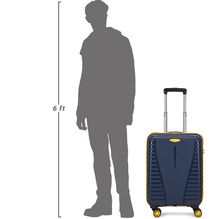 Aristocrat Airpro Plus Cabin 55 Cm(Small) 8 Wheel Spinners Trolley Bags for Travel Hard Case Luggage, Lightweight Bag with TSA Lock & Anti-Theft Zipper(Blue) 