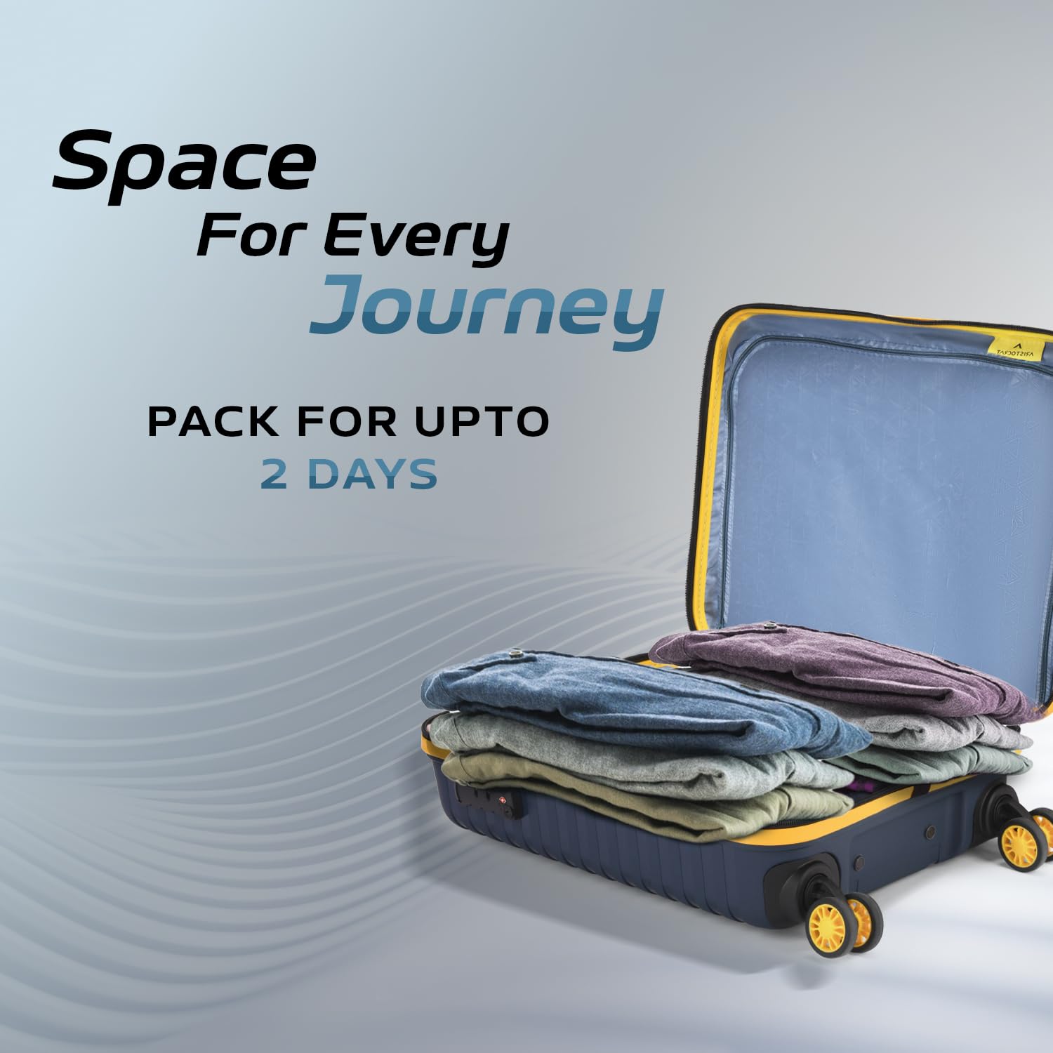 Aristocrat Airpro Plus Cabin 55 Cm(Small) 8 Wheel Spinners Trolley Bags for Travel Hard Case Luggage, Lightweight Bag with TSA Lock & Anti-Theft Zipper(Blue) 