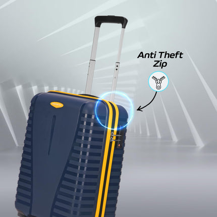 Aristocrat Airpro Plus Cabin 55 Cm(Small) 8 Wheel Spinners Trolley Bags for Travel Hard Case Luggage, Lightweight Bag with TSA Lock & Anti-Theft Zipper(Blue) 
