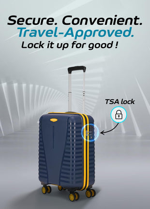 Aristocrat Airpro Plus Cabin 55 Cm(Small) 8 Wheel Spinners Trolley Bags for Travel Hard Case Luggage, Lightweight Bag with TSA Lock & Anti-Theft Zipper(Blue) 