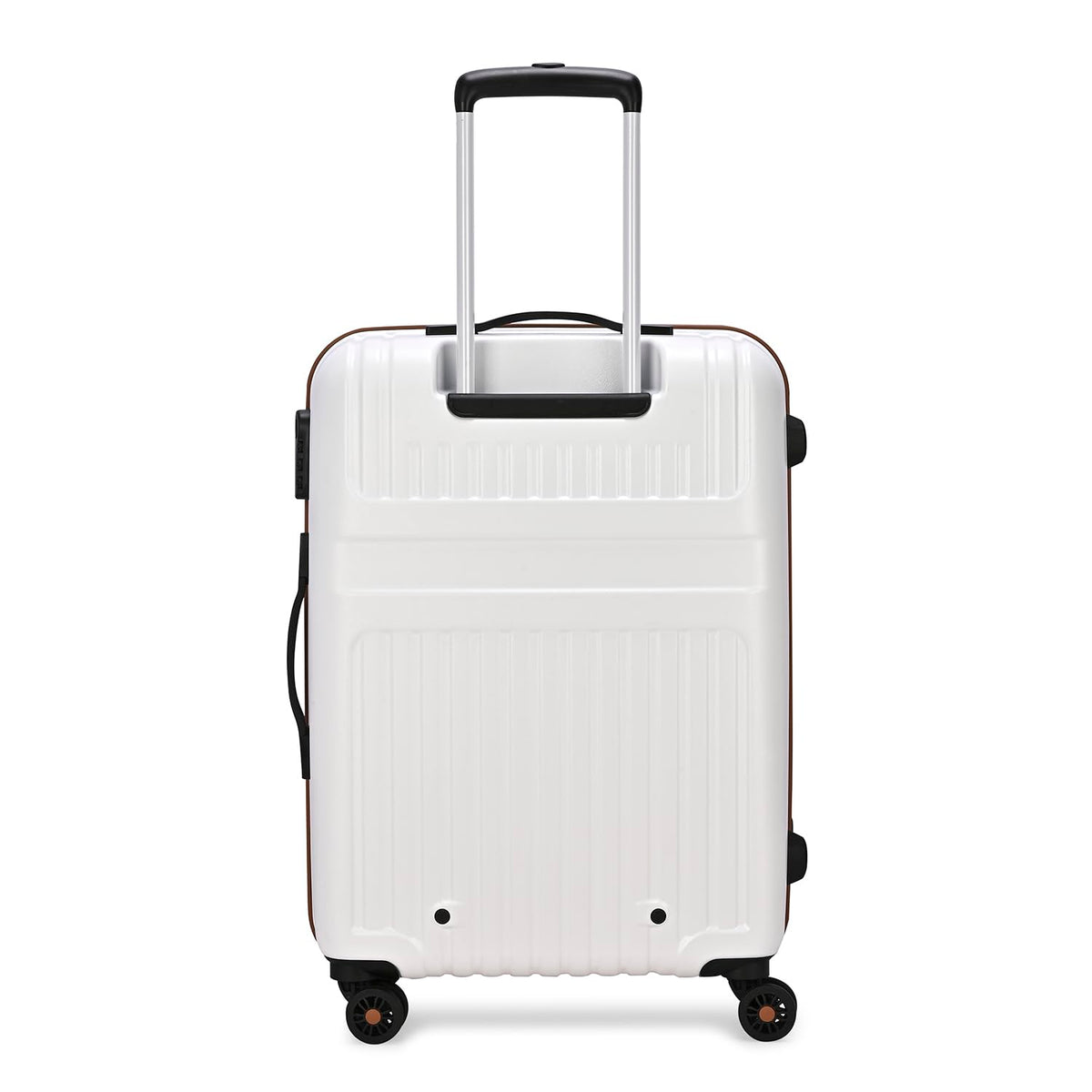 Aristocrat Atlas Check-in Trolley Bag 66cm | Medium | Hard Luggage | Smooth 8-Wheel Suitcase | Secure Combination Lock with Sturdy Zipper | Full Fabric Convipack | 3-Year Warranty (Pearl White) 