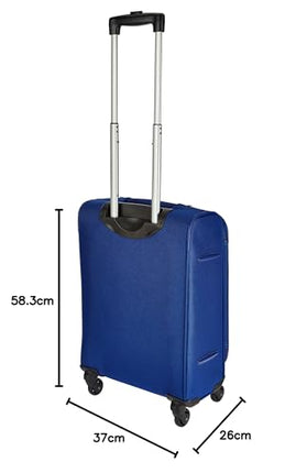 Aristocrat Baleno 58 Cms Polyester Soft Sided Cabin Sise 4 Spinner Wheels Trolley Bag - Blue 