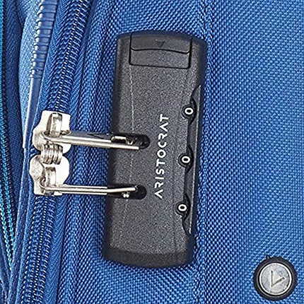 Aristocrat Baleno 58 Cms Polyester Soft Sided Cabin Sise 4 Spinner Wheels Trolley Bag - Blue 