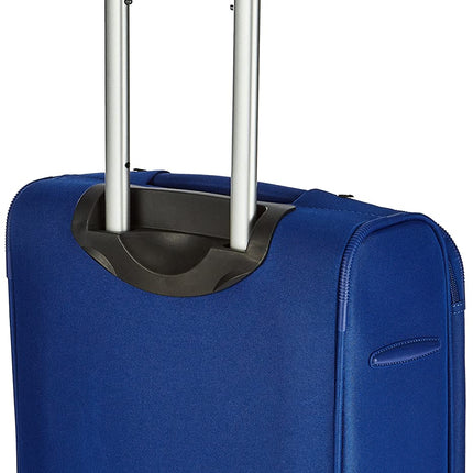 Aristocrat Baleno 58 Cms Polyester Soft Sided Cabin Sise 4 Spinner Wheels Trolley Bag - Blue 