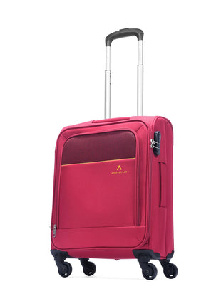 Aristocrat Cabin Oasis Plus Size Soft Luggage (55 Cm)|Spacious Polyester Trolley with 4 Spinner Wheels and Combination Lock|Dazzling Red|Unisex|5 Year Warranty 