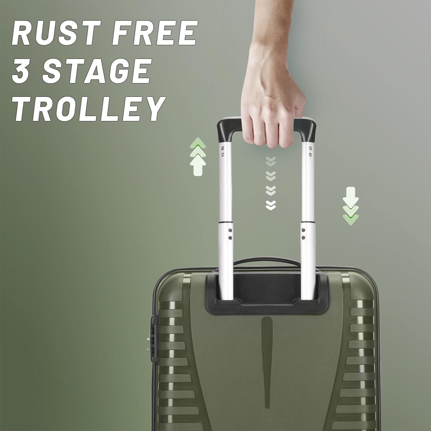 Aristocrat Cabin Polypropylene (PP) Airpro 55 Cm(Small) 8 Wheels Trolley Bags for Travel Hard Case Luggage,Lightweight Bag with Combination Lock & Robust Spinner Trolley with 7 Years Warranty (Green) 