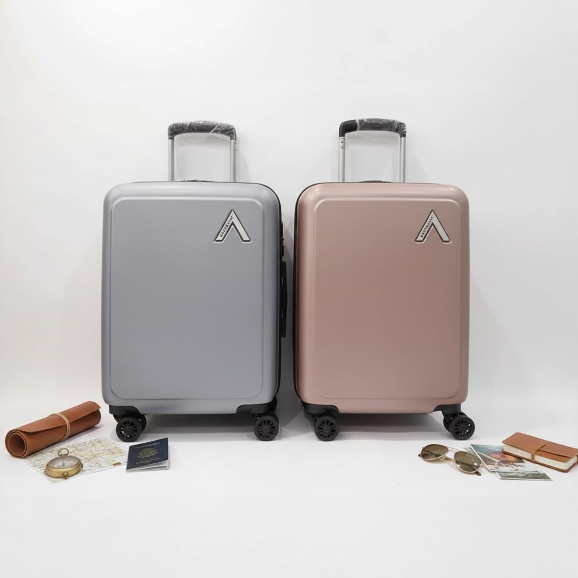 Aristocrat Chromium Cabin 55 Cm(Small) 8 Wheels Trolley Bags for Travel Hard Case Luggage, Lightweight Bag with Combination Lock & Robust Trolley with 5 Years Warranty (Brown) 