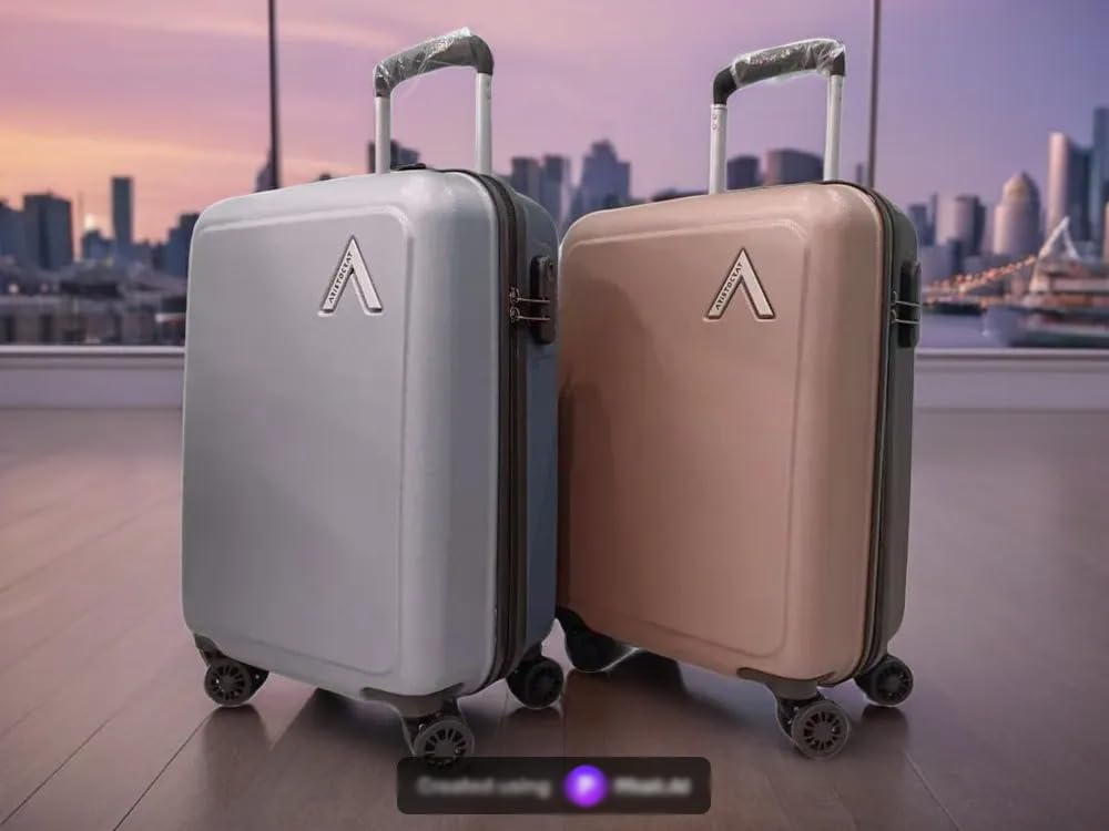 Aristocrat Chromium Cabin 55 Cm(Small) 8 Wheels Trolley Bags for Travel Hard Case Luggage, Lightweight Bag with Combination Lock & Robust Trolley with 5 Years Warranty (Brown) 