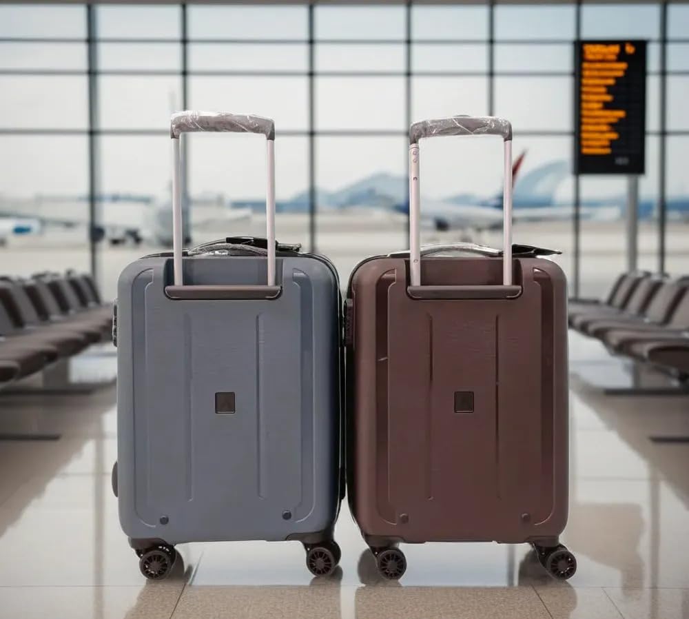Aristocrat Chromium Cabin 55 Cm(Small) 8 Wheels Trolley Bags for Travel Hard Case Luggage, Lightweight Bag with Combination Lock & Robust Trolley with 5 Years Warranty (Brown) 