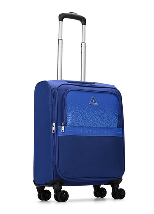 Aristocrat Drift Cabin Expander Trolley Bag 55cm | Small | Soft Luggage | Smooth 8-Wheel Suitcase | Secure Combination Lock with Sturdy Zipper | Robust Construction | 5-Year Warranty (Blue) 