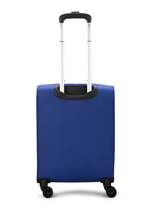 Aristocrat Drift Cabin Expander Trolley Bag 55cm | Small | Soft Luggage | Smooth 8-Wheel Suitcase | Secure Combination Lock with Sturdy Zipper | Robust Construction | 5-Year Warranty (Blue) 