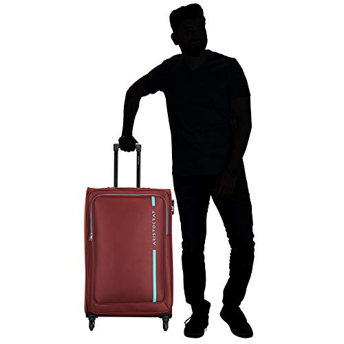 Aristocrat Large Polyester Hybrid Spinner Suitcase Dasher 4W STROLLY 78 RED, 43 Cm 