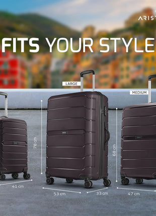 Aristocrat Liberty Cabin (Carry-On) Trolley Bag, 58Cm | Combination Lock | 8 Wheels | 5 Years International Warranty | New Saddle Brown 