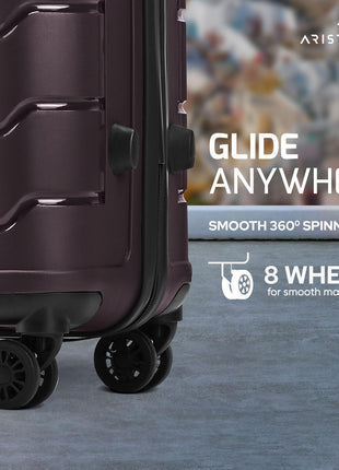Aristocrat Liberty Cabin (Carry-On) Trolley Bag, 58Cm | Combination Lock | 8 Wheels | 5 Years International Warranty | New Saddle Brown 