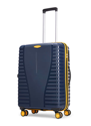 Aristocrat Medium Airpro Plus Check-in 66 Cm() 8 Wheel Spinners Trolley Bags for Travel Hard Case Luggage, Lightweight Bag with TSA Lock & Anti-Theft Zipper(Blue), Black 