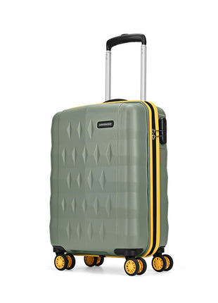 Aristocrat Polycarbonate Spinner Comet Cabin Trolley Bag 56cm|Small|Hard Luggage| Smooth 8-Wheel Suitcase|Combination Lock with Sturdy Zipper|Full Fabric Convipack|3-Year International Warranty(Green) 