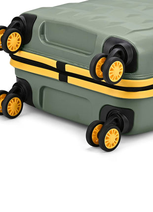 Aristocrat Polycarbonate Spinner Comet Cabin Trolley Bag 56cm|Small|Hard Luggage| Smooth 8-Wheel Suitcase|Combination Lock with Sturdy Zipper|Full Fabric Convipack|3-Year International Warranty(Green) 