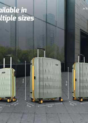 Aristocrat Polycarbonate Spinner Comet Cabin Trolley Bag 56cm|Small|Hard Luggage| Smooth 8-Wheel Suitcase|Combination Lock with Sturdy Zipper|Full Fabric Convipack|3-Year International Warranty(Green) 