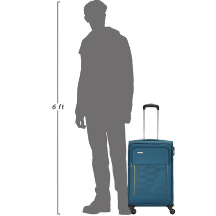 Aristocrat Polyester Titus 4W Soft Shell Spinner 4 Wheels Trolley 58+68+78 (E) Blue,Small,Medium & Large 