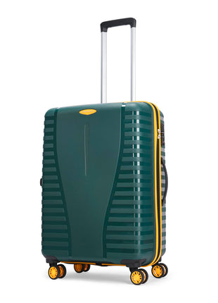 Aristocrat Polypropylene Airpro Plus Check-in 66 Cm(Medium) 8 Wheel Spinners Trolley Bags for Travel Hard Case Luggage, Lightweight Bag with TSA Lock & Anti-Theft Zipper(Green), Grey 