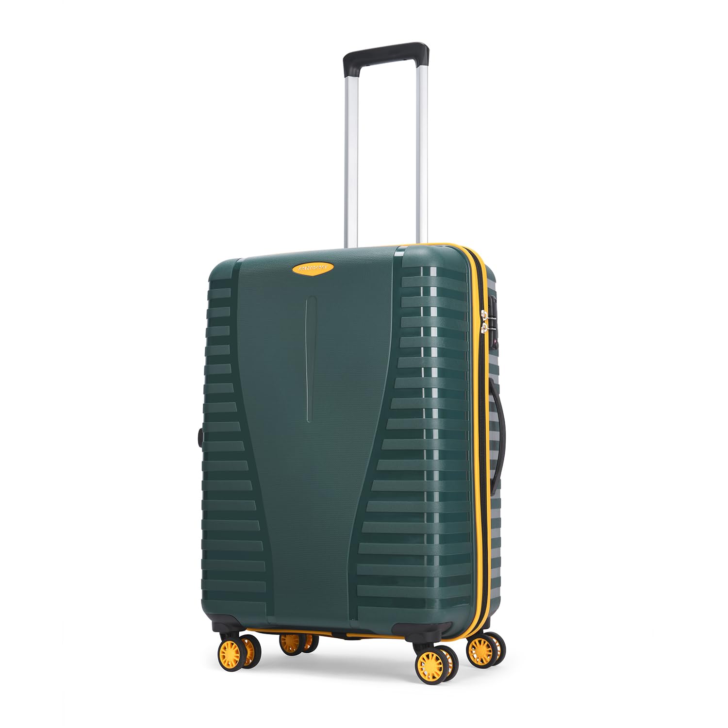 Aristocrat Polypropylene Airpro Plus Check-in 66 Cm(Medium) 8 Wheel Spinners Trolley Bags for Travel Hard Case Luggage, Lightweight Bag with TSA Lock & Anti-Theft Zipper(Green), Grey 