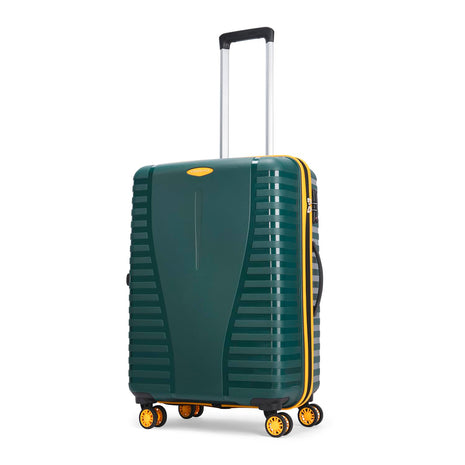 Aristocrat Polypropylene Airpro Plus Check-in 66 Cm(Medium) 8 Wheel Spinners Trolley Bags for Travel Hard Case Luggage, Lightweight Bag with TSA Lock & Anti-Theft Zipper(Green), Grey 