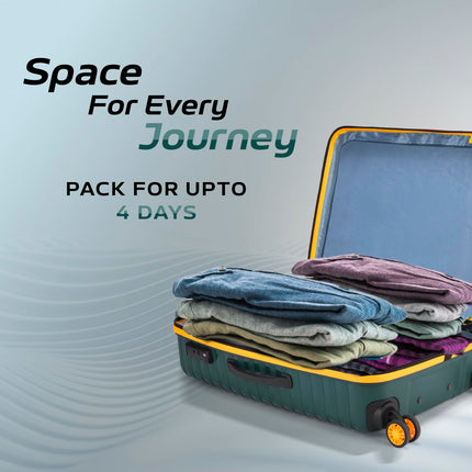 Aristocrat Polypropylene Airpro Plus Check-in 66 Cm(Medium) 8 Wheel Spinners Trolley Bags for Travel Hard Case Luggage, Lightweight Bag with TSA Lock & Anti-Theft Zipper(Green), Grey 