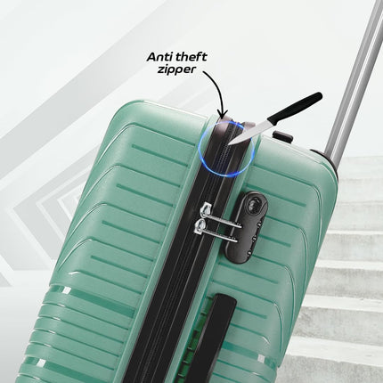 Aristocrat Prime Check-in 66 cm(Medium) 8 Spinner Wheels Polypropylene Trolley Bags for Travel Hard Case Luggage, Lightweight Bag & Combination Lock with 7 Years Warranty (Green) 