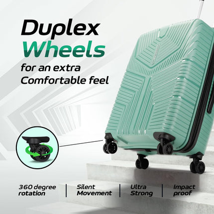 Aristocrat Prime Check-in 66 cm(Medium) 8 Spinner Wheels Polypropylene Trolley Bags for Travel Hard Case Luggage, Lightweight Bag & Combination Lock with 7 Years Warranty (Green) 