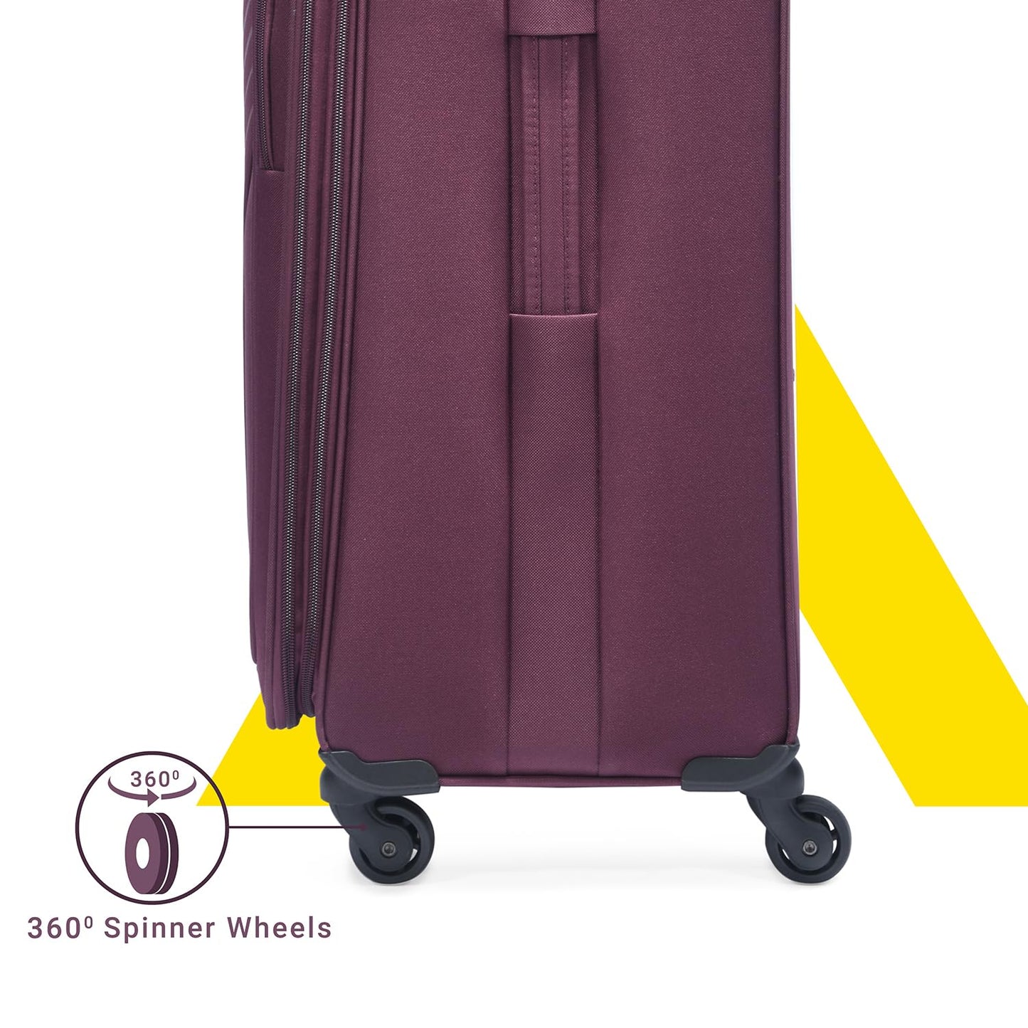 Aristocrat Skyway Large Size Soft Check in Luggage (79 cm) | Spacious Polyester Trolley with 4 Wheels and Combination Lock | Dazzling Maroon | Unisex| 5 Year Warranty 