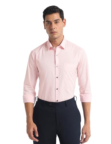 Arrow Men's Slim Fit Shirt (ARMYOSH0137_Pink 