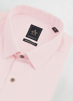 Arrow Men's Slim Fit Shirt (ARMYOSH0137_Pink 