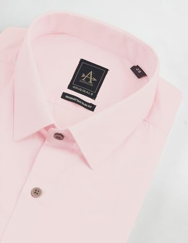 Arrow Men's Slim Fit Shirt (ARMYOSH0137_Pink 