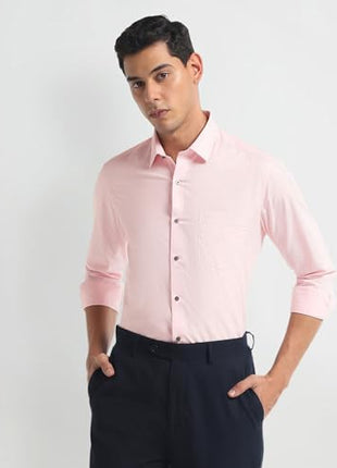 Arrow Men's Slim Fit Shirt (ARMYOSH0137_Pink 