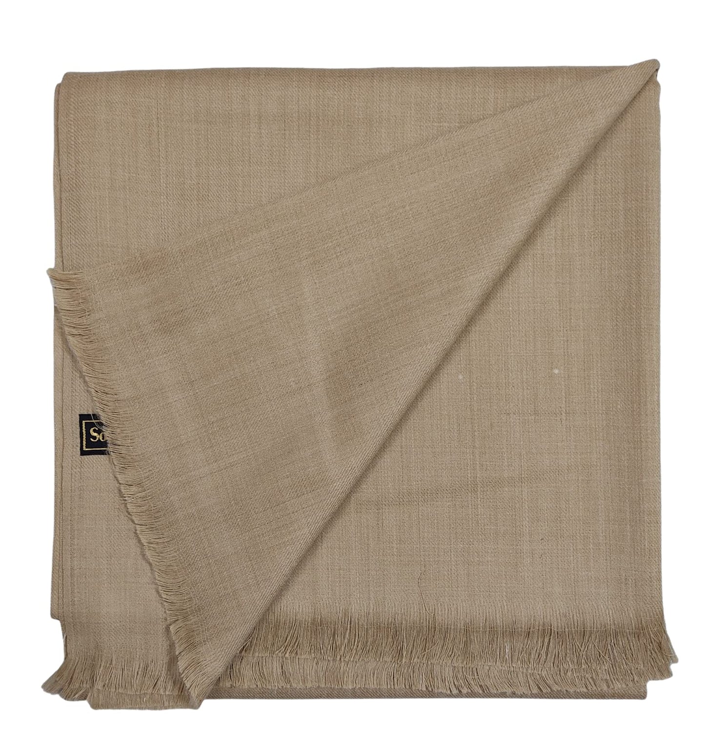 Arvore - Kashmiri Semi Pashmina Pure Wool Plain Men's Shawl, Warm and soft, (Size: 100 inch x 50 inch) (Brown) 