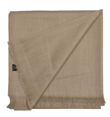 Arvore - Kashmiri Semi Pashmina Pure Wool Plain Men's Shawl, Warm and soft, (Size: 100 inch x 50 inch) (Brown) 