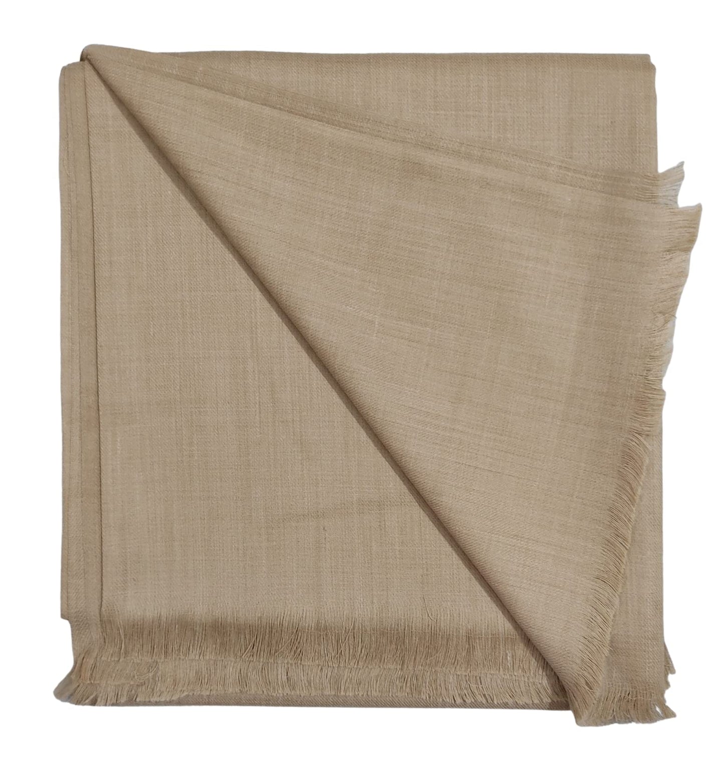 Arvore - Kashmiri Semi Pashmina Pure Wool Plain Men's Shawl, Warm and soft, (Size: 100 inch x 50 inch) (Brown) 