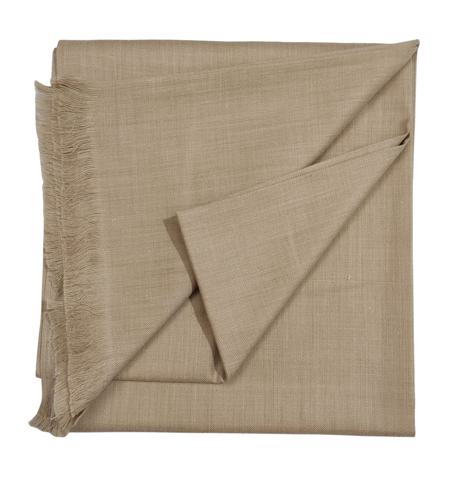 Arvore - Kashmiri Semi Pashmina Pure Wool Plain Men's Shawl, Warm and soft, (Size: 100 inch x 50 inch) (Brown) 