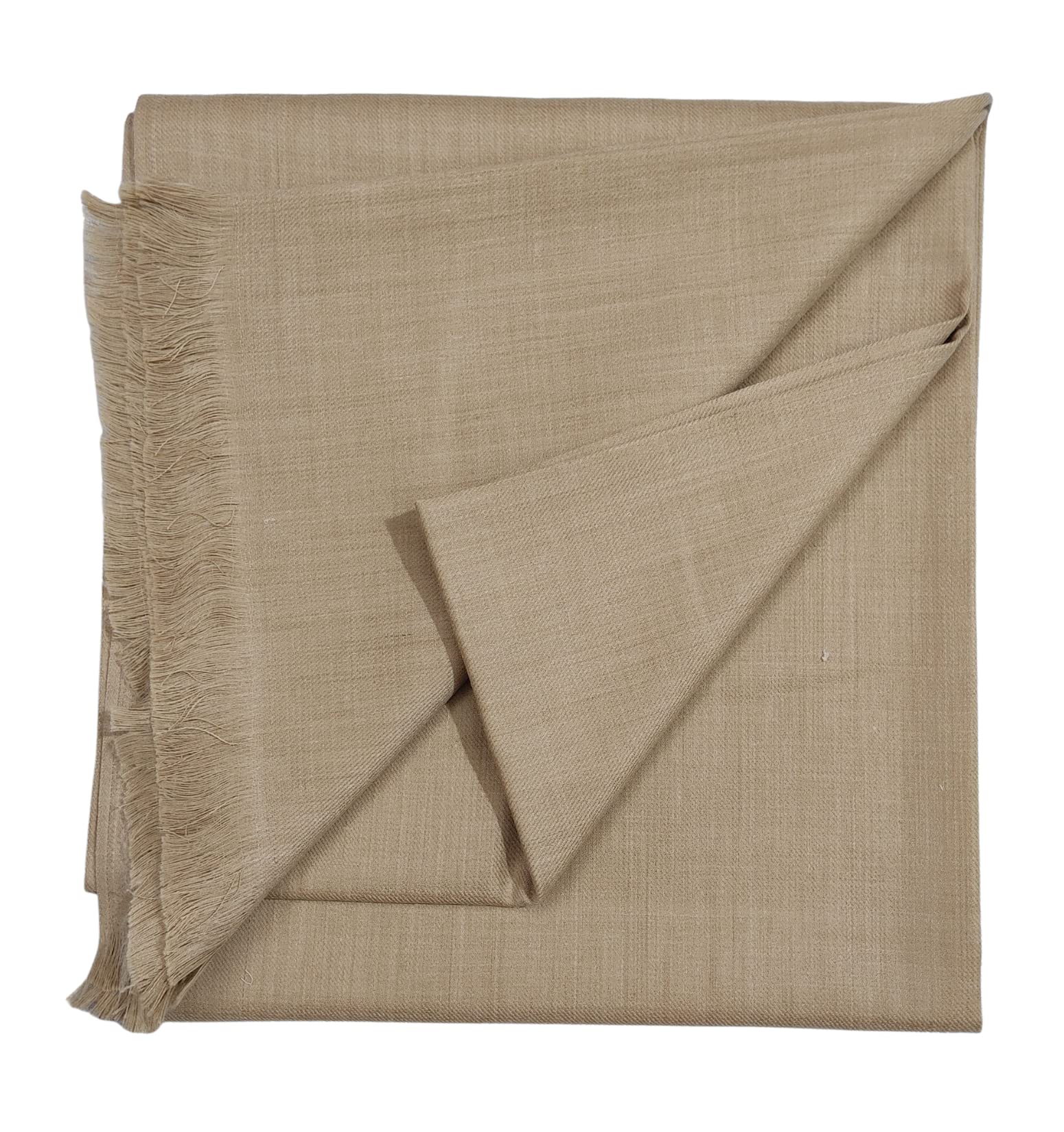 Arvore - Kashmiri Semi Pashmina Pure Wool Plain Men's Shawl, Warm and soft, (Size: 100 inch x 50 inch) (Brown) 