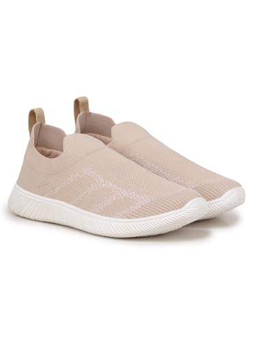 Athco Womens Donna Beige Walking Shoes Memory Foam Cushioning Daily Comfort UK6 