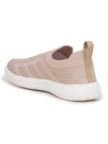 Athco Womens Donna Beige Walking Shoes Memory Foam Cushioning Daily Comfort UK6 