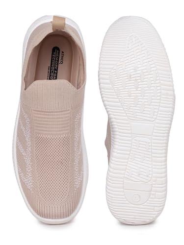 Athco Womens Donna Beige Walking Shoes Memory Foam Cushioning Daily Comfort UK6 